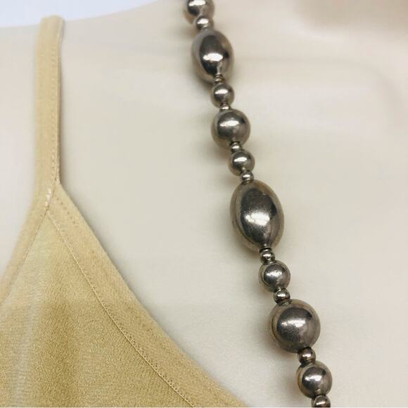 Vintage Signed MONET Silver-Tone Ball Bead Chain Necklace - Picture 14 of 16